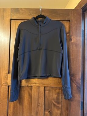 lululemon athletica Black Cropped Quarter-Zip Jacket
